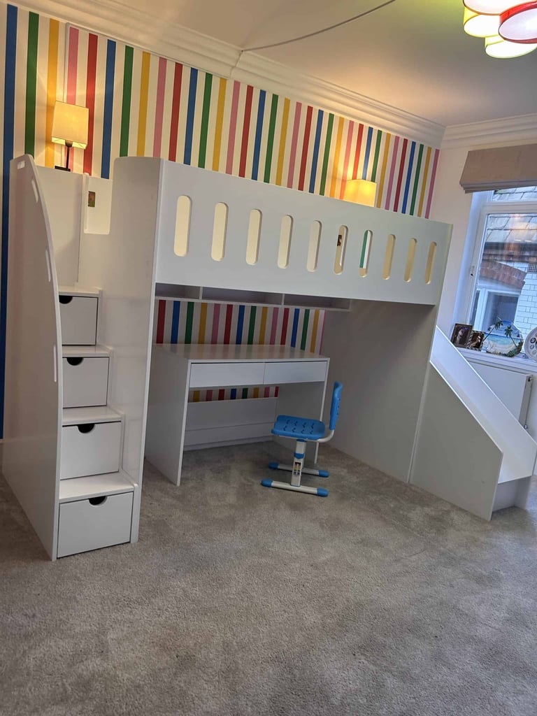 high rise bed with desk