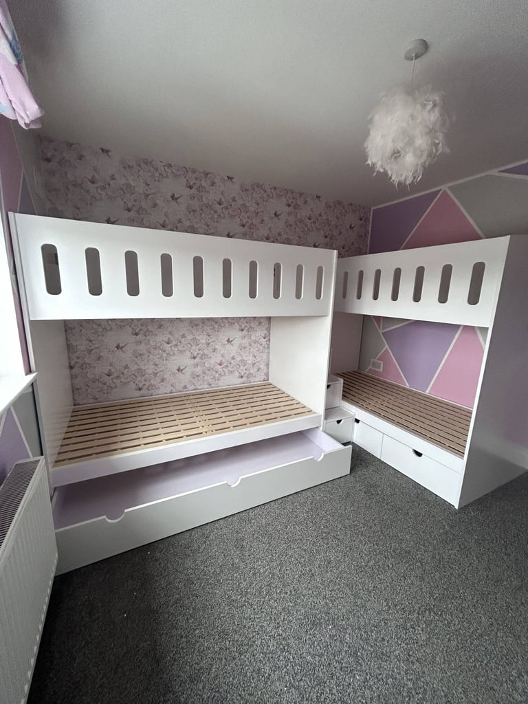 l shaped quad bed