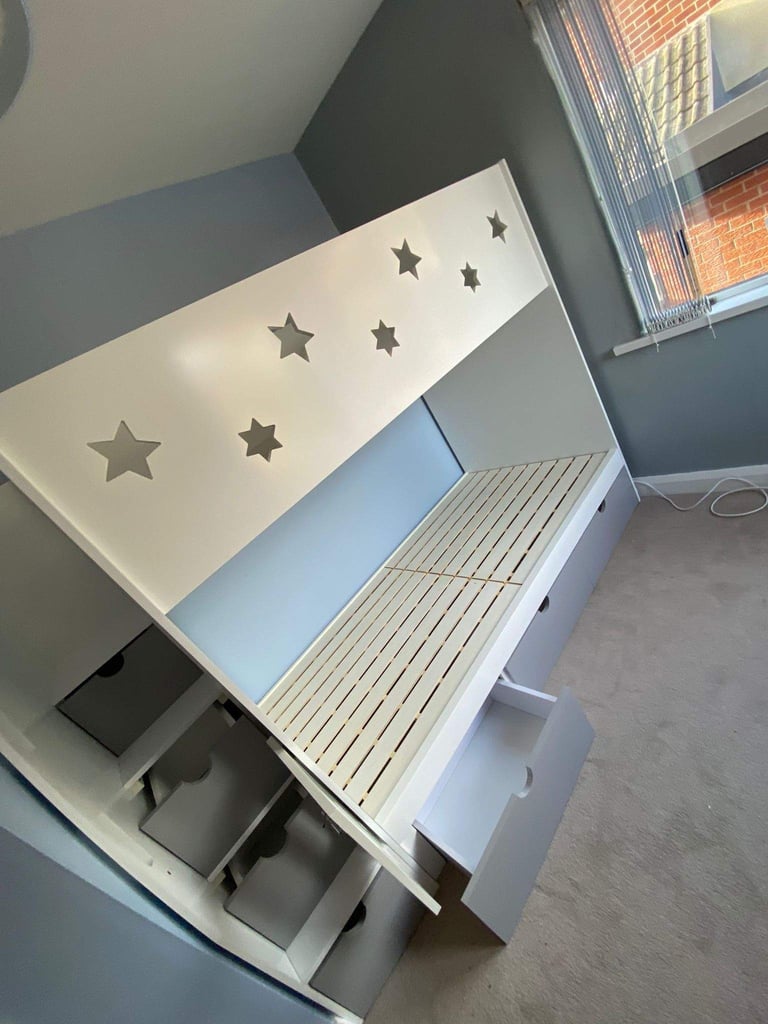 Loft Bed with Slide and Stairs
