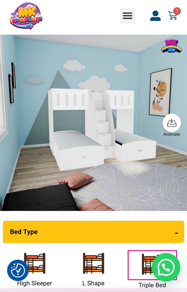 triple bunk bed 3d builder