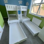 m-shaped triple bunk bed
