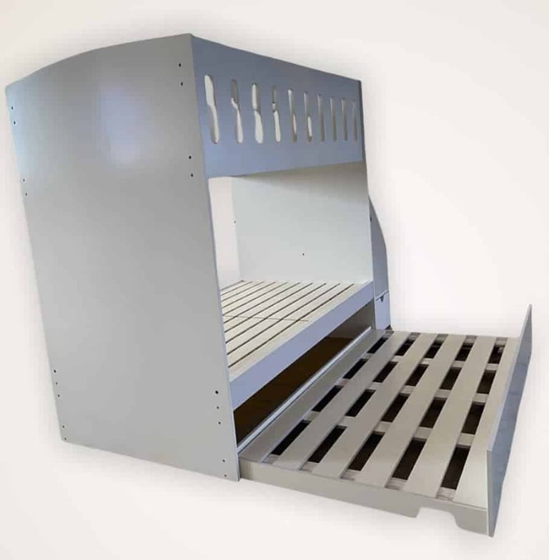 Trundle Bunk Bed With Oval Cutouts