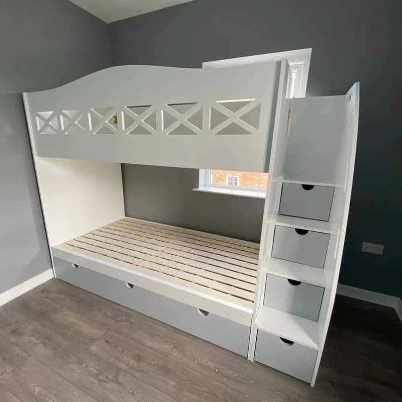 Bunk bed with stairs and storage