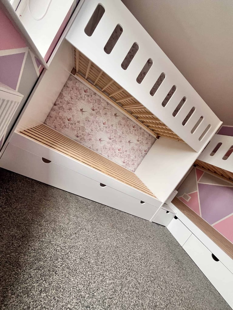 l shape quad bunk