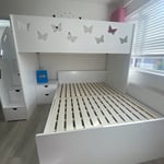 Double Single L Shaped Bunk Bed with Mattress