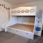 single over double bunk beds with x rail