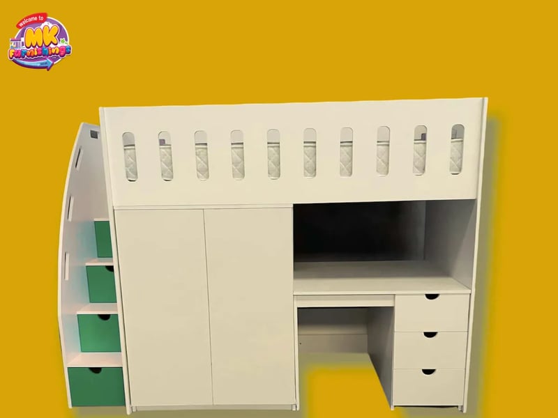 Bunk Bed with Desk and Storage