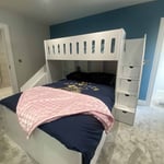 Modern wooden corner bunk beds