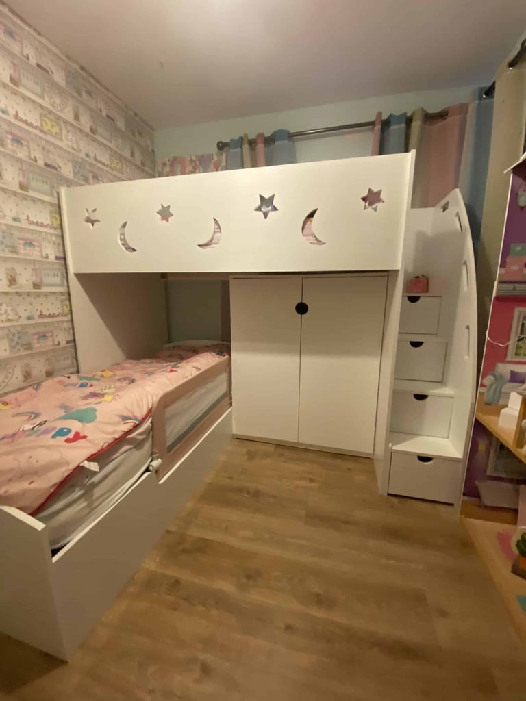 Girls single bed with stairs