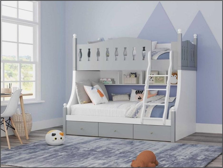 Wooden Triple Bunk Bed