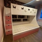 bunk bed with shelving