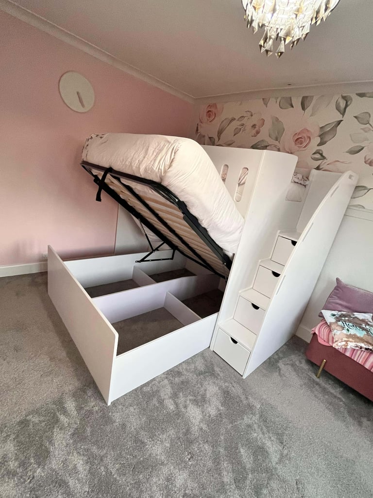 Double single bunk beds with storage