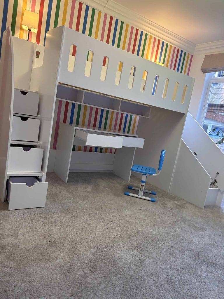 kids beds with desk