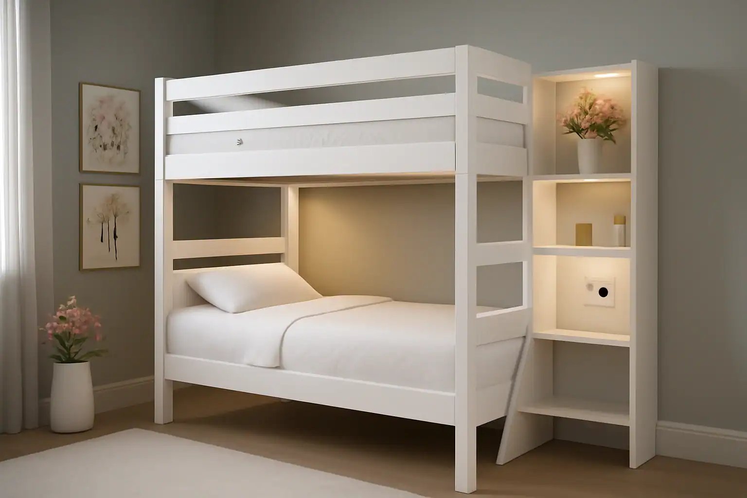 Cabin Bunk Bed with LED Lighting and USB Ports

