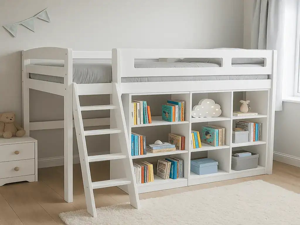 Loft Bed with Bookshelves