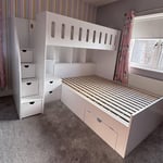 L shaped bunk beds with storage