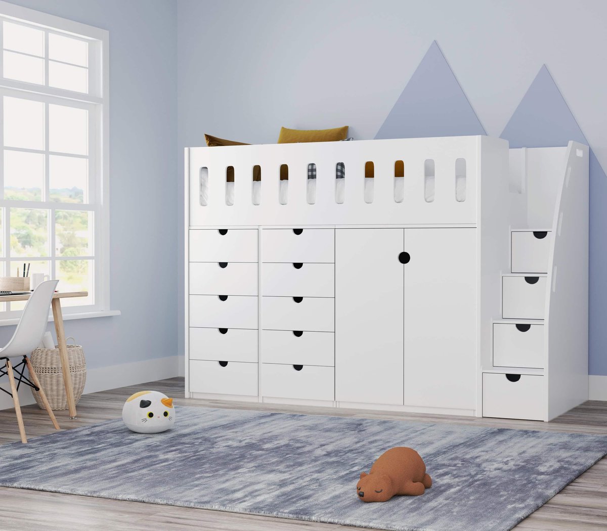 Highsleeper With Drawers and Wardrobe