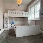 double single L shape bunk bed front view
