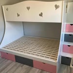 Girls single bed with storage compartments