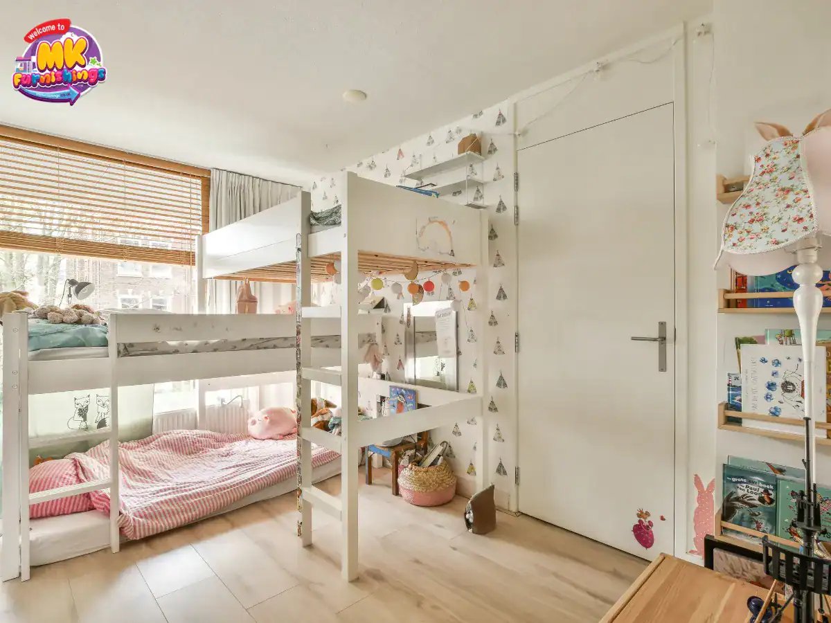 Elevated Split Bunk Beds with Open Space Dividers