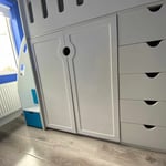 wooden cabin bed