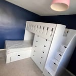 L shape bunk bed with drawers and stairs small icon