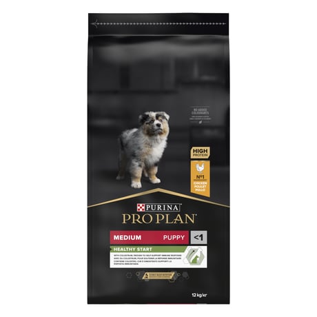 פרו פלאן לגורים מגזע בינוני עוף ואורז 12 ק"ג - Pro Plan Puppy Chicken and rice