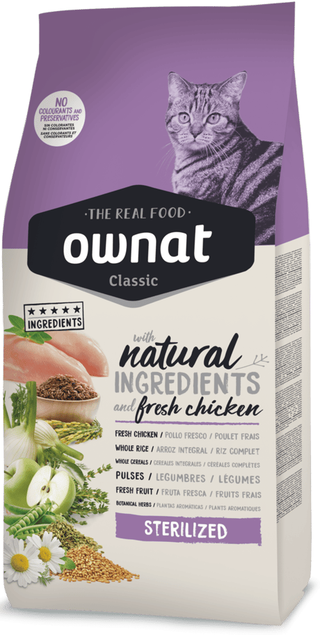 אוונט קלאסיק סטרלייז חתול 4 ק"ג-Ownat Classic Sterilized