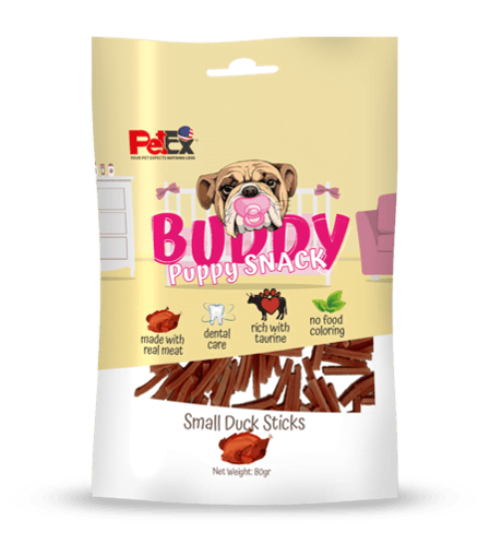 באדי סנאק גורים חטיפי מקלות בשר ברווז מיובש 80גר'