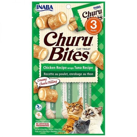 חטיף אינאבה בייטס עוף וטונה לחתול 30 גר'