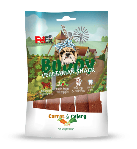 באדי סנאק חטיף צמחוני לכלב עם גזר וסלרי 80גר'