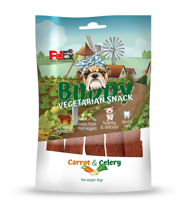 באדי סנאק חטיף צמחוני לכלב עם גזר וסלרי 80גר'