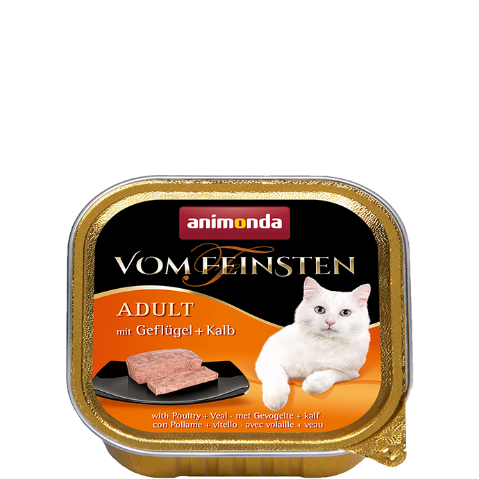פיינשטיין עוף ועגל חתול בוגר 100 גרם- Vom Feinsten Chicken&Veal Adult
