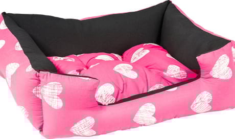 מיטת כותנה ורודה דוגמת לבבות