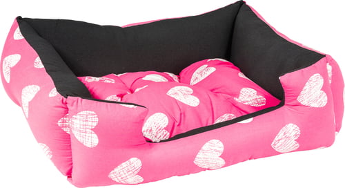 מיטת כותנה ורודה דוגמת לבבות