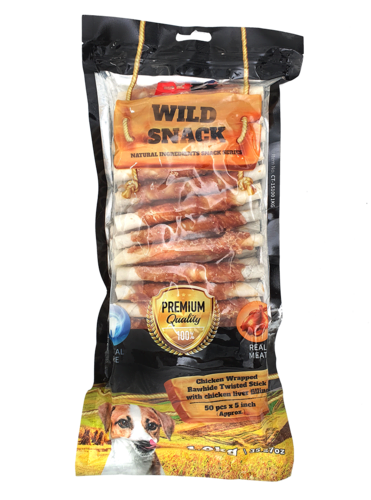 מקלות לעיסה במילוי כבד עוף 5 אינץ 1 ק"ג