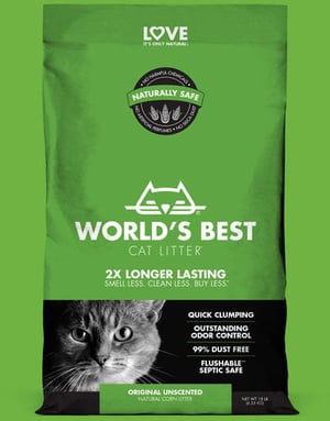 וורלד בסט קט ליטר ללא בישום 6.35 קג - World`s best cat litter