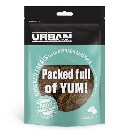אורבן צ'ויס חטיף עוף עם תרד וקייל 90 גר' - Urban Choice