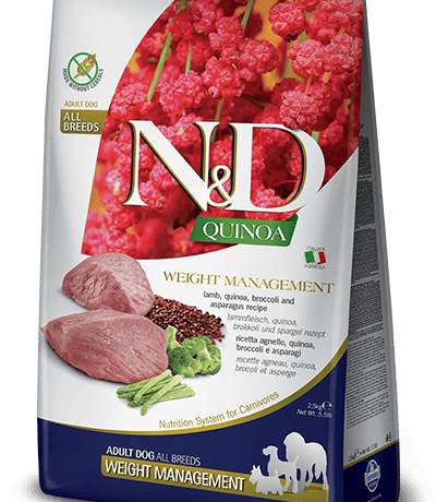 נטורל אנד דלישס קינואה כבש וברוקולי לבעיות משקל 2.5 ק"ג - N&D QUINOA WEIGHT MANAGEMENT Lamb