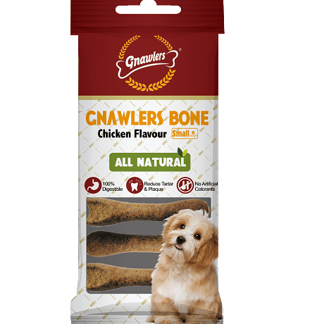 גנאולרס עצם דחוסה בטעם עוף 6 יח' קטנות -Gnawlers Bacon Bone