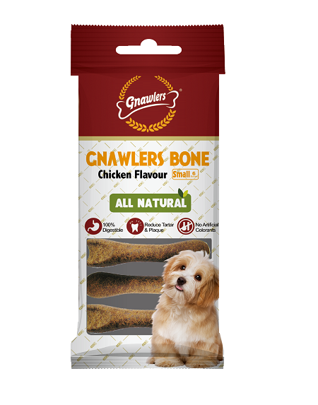 גנאולרס עצם דחוסה בטעם עוף 6 יח' קטנות -Gnawlers Bacon Bone