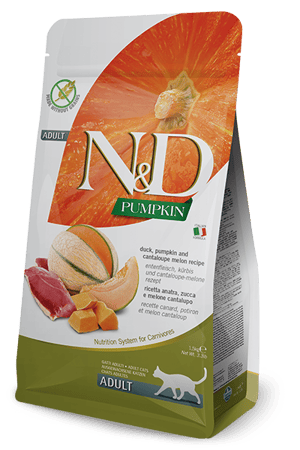 נטורל אנד דלישס ברווז ודלעת חתול בוגר 1.5 ק"ג -N&D Duck Adult Cat