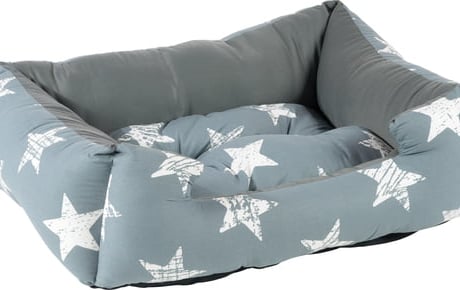 מיטת כותנה אפורה דוגמת כוכבים גדולים