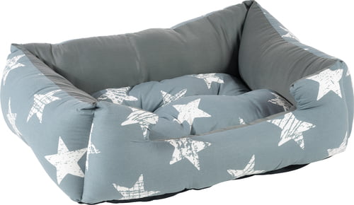 מיטת כותנה אפורה דוגמת כוכבים גדולים