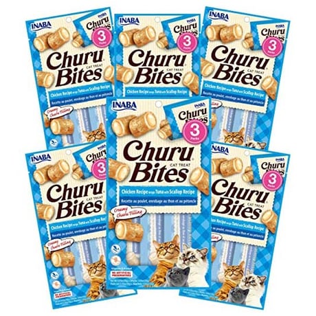 חטיף אינאבה בייטס עוף עם טונה וצדפות לחתול 30 גר'