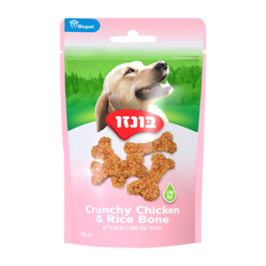 חטיפי בונזו עוף ואורז קראנצ'ים 80 גרם