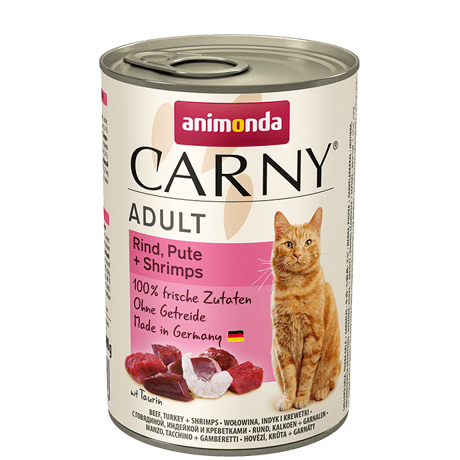 קרני בשר בקר,הודו ושרימפס חתול בוגר 400 גרם- Carny Beef,Turkey&Shrimps Adult
