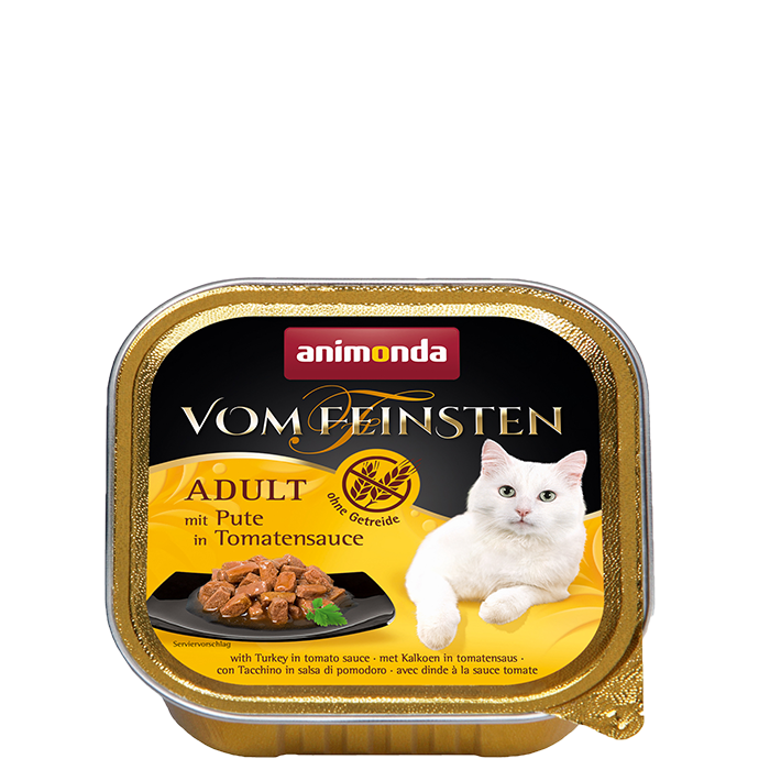 פיינשטיין הודו ברוטב עגבניות לחתול בוגר 100 גרם-Vom Feinsten Turkey in Tomato Sauce Adult