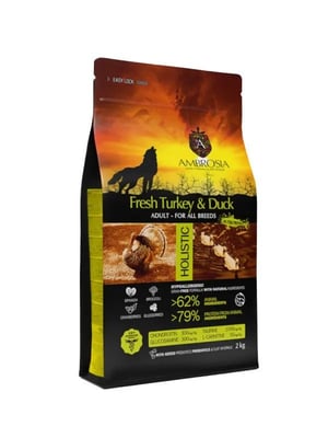 אמברוסיה בוגר הודו וברווז ללא דגנים 14 ק"ג - Ambrosia turkey & duck