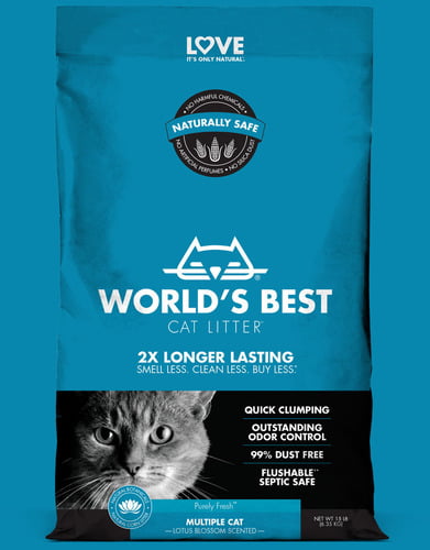 וורלד בסט קט ליטר מולטי קט ריחני 6.35 קג - World`s best cat litter